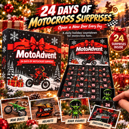 🔥Last Day 50% OFF-Motocross Lover Advent Calendar | 24 Days of Rider Themed Gifts, No Candy Fillers