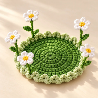 🌸49% OFF🌸Handmade Crochet Floral Coaster | Everlasting Table Art 🌸