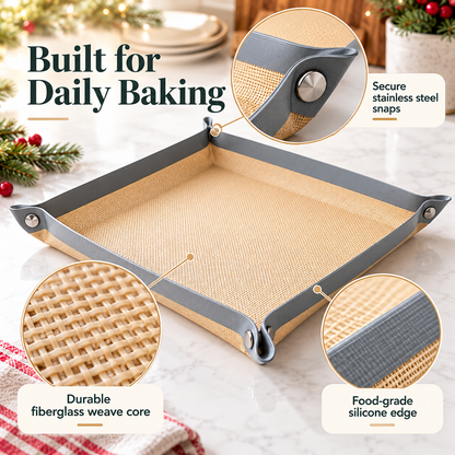 Snap-Lock Silicone Baking Mat – 2-in-1 Nonstick Oven Liner & Raised-Edge Roasting Mat
