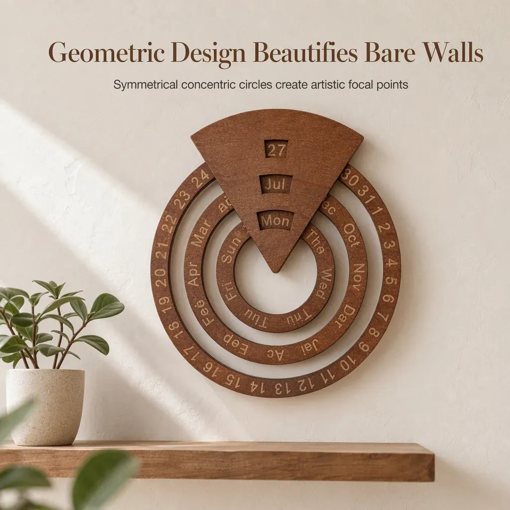 ⏰Circular Wooden Rotating Perpetual Calendar Wall Hanging Decoration