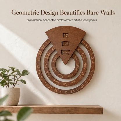 ⏰Circular Wooden Rotating Perpetual Calendar Wall Hanging Decoration
