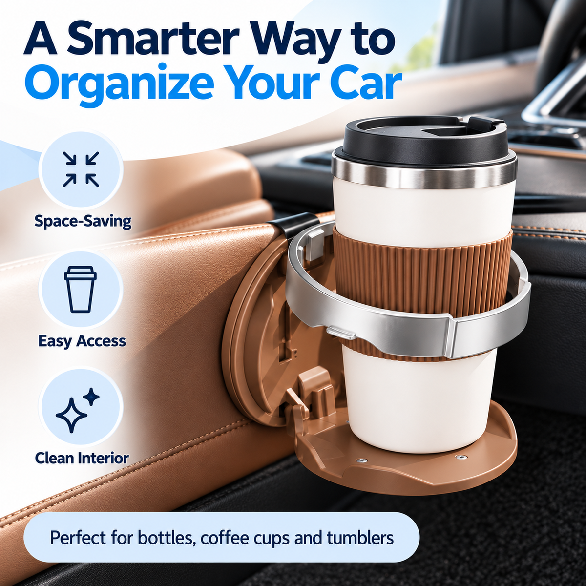 Hot sales🔥Universal Foldable Car Cup Holder with Hook