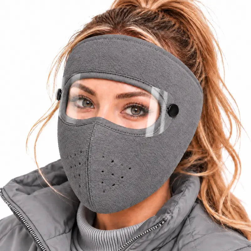 🔥Last Day 50% OFF – Fleece-Lined Winter Balaclava with Detachable Goggles – Wind-Resistant Face & Neck Cover for Cycling, Skiing & Outdoor Activities