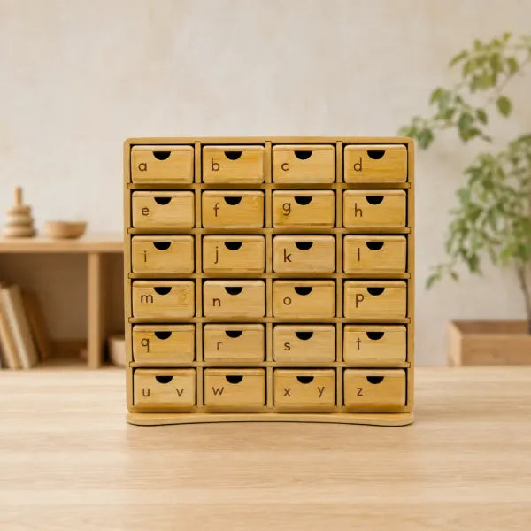 Montessori Phonics Cabinet With 120 Miniature Objects