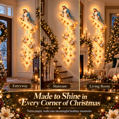 Blessed Mary Cloud Trail Wall Light – Lighted Faith-Inspired Christmas Wall Decor