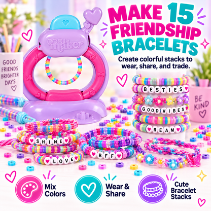 Cool Maker Stack’d Heishi Bracelet Studio – 1230-Bead Friendship Bracelet Maker Kit