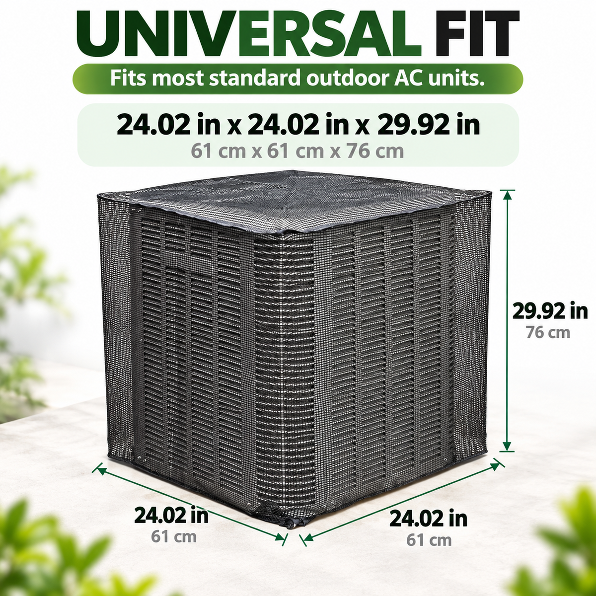 Full Mesh Outdoor AC Unit Cover – Breathable Leaf & Debris Protector for Condenser Units