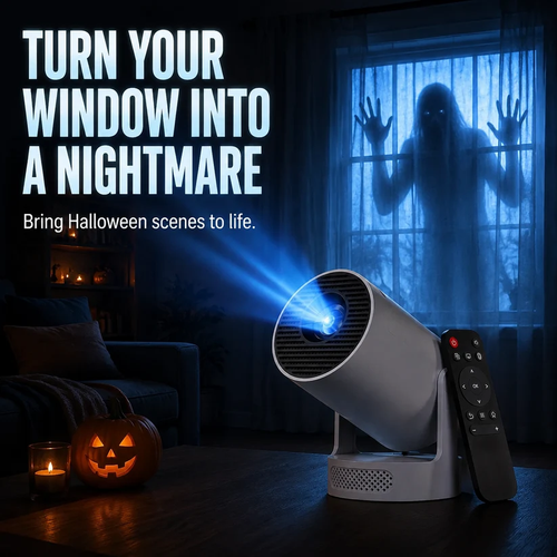 🧟Halloween Window Projector with Scary Videos & Screen