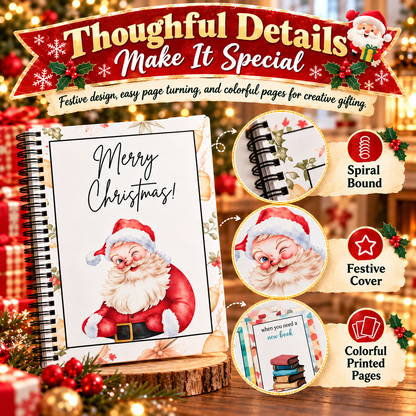 Christmas Gift Card Book – Spiral-Bound Personalized “Open When” Holiday Booklet for Gift Cards, Cash & Notes