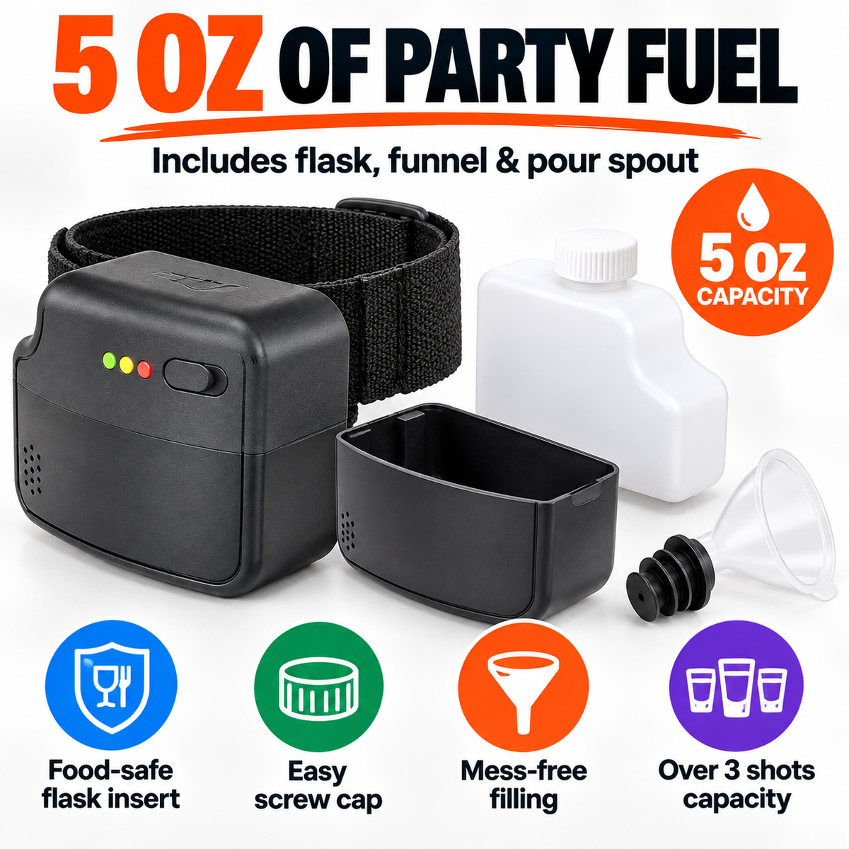 Novelty Drink Container – 5 oz Wearable Gag Gift with Adjustable Strap