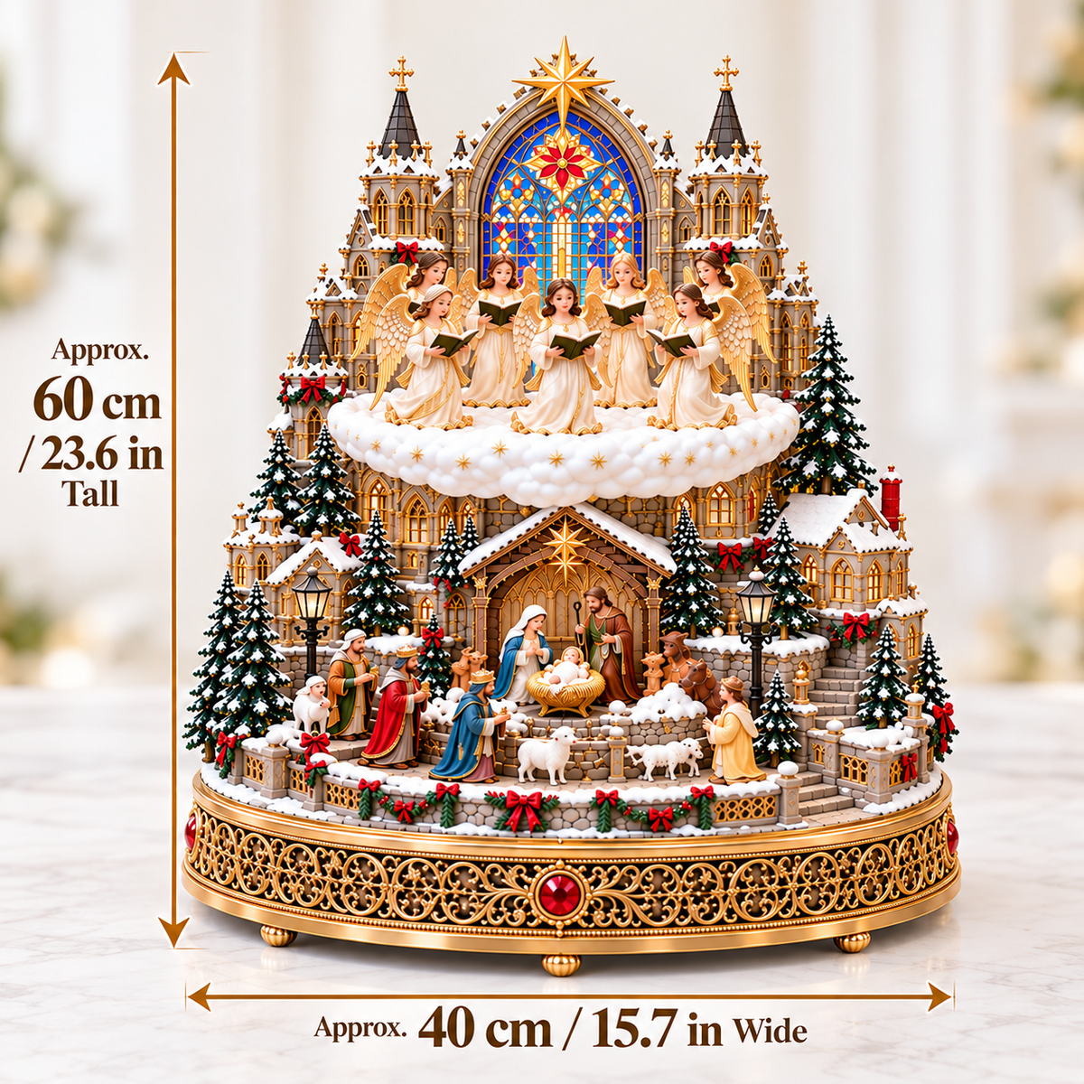🔥 LAST DAY 48% OFF 🔥 Heavenly Angel Choir | Lighted & Rotating Christmas Nativity Village-USB-C Rechargeable