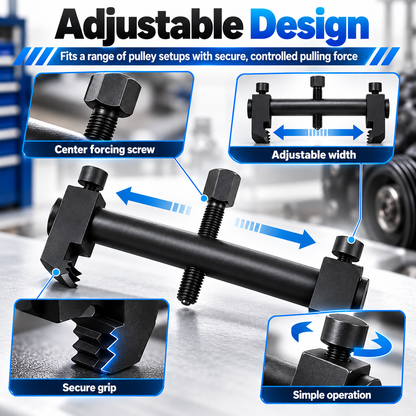 Adjustable Ribbed Pulley Puller – Low-Profile Crankshaft, Alternator, A/C & Water Pump Removal Tool