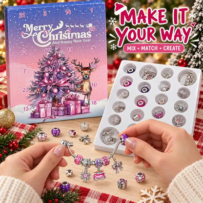 🔥Last day 50% OFF🎄24-Day Christmas DIY Charm Bracelet Advent Calendar🎁