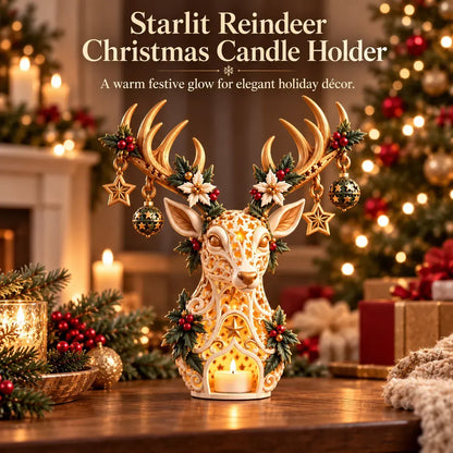🦌 Starlit Reindeer Christmas Tealight Holder