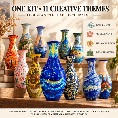 🔥Last Day 50% OFF-✨3D DIY Puzzle Vase – 11 Creative Designs, Decorative Flower Vase & Craft Gift