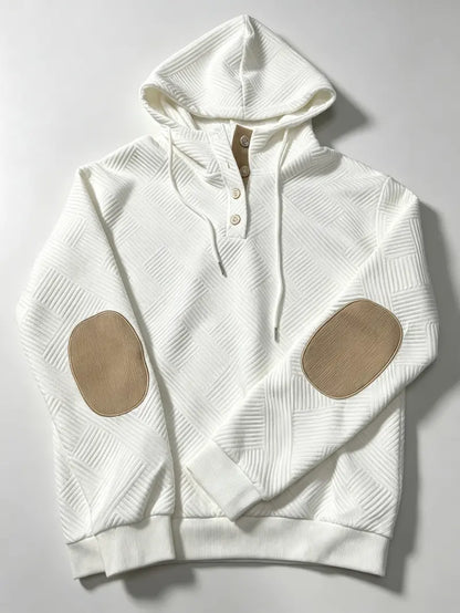 Men's 2-Piece Textured Hoodie Sweatsuit Set Outfit - Heavyweight Brushed Fleece Pullover Hoodie & Men's Sweatpants,