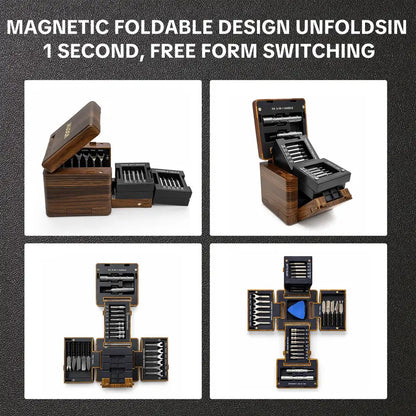 55-in-1 Magnetic Precision Screwdriver Set – Foldable Repair Tool Kit with Bits, Wrenches & Pry Tools for Electronics, Home & DIY
