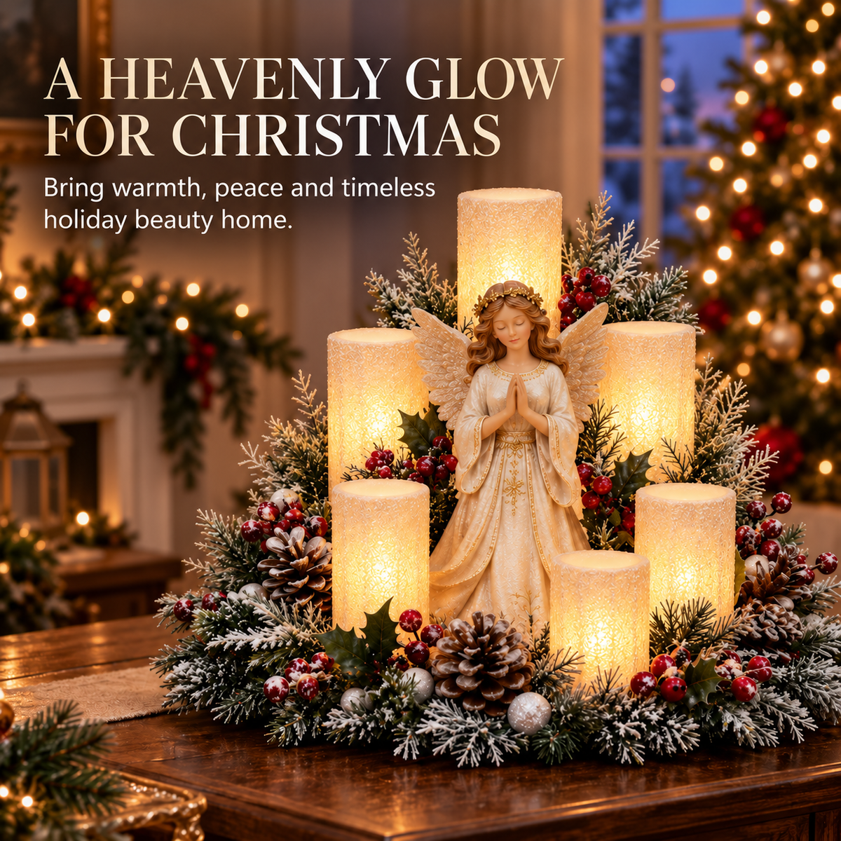✨✨LED Santa Christmas Table Centerpiece with Flameless Candle Lights