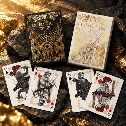 🃏 Gold-Foil Art Deco Playing Cards | Black & Ivory Editions