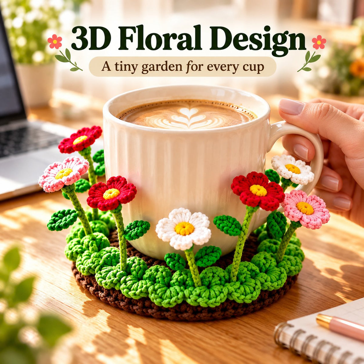 🌸50% OFF🌸Handmade Crochet Floral Coaster | Everlasting Table Art 🌸