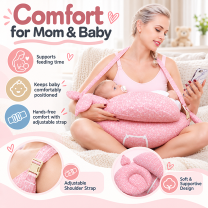 🔥Last Day 50% OFF-Ergonomic Nursing Pillow with Adjustable Shoulder Strap – Comfortable Breastfeeding & Bottle Feeding Support for New Moms