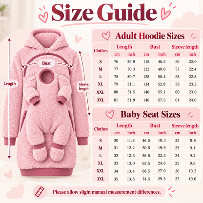 Baby Fleece Hoodie with Built-In Baby Seat – Cozy Babywearing Pullover for Moms & Dads