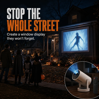 🧟Halloween Window Projector with Scary Videos & Screen