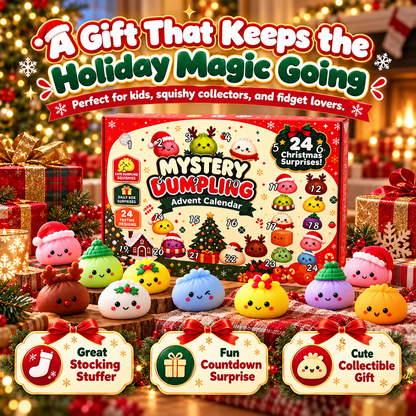 24-Day Christmas Mini Squishies Advent Calendar – Mystery Dumpling Squeeze Toys Holiday Countdown Gift