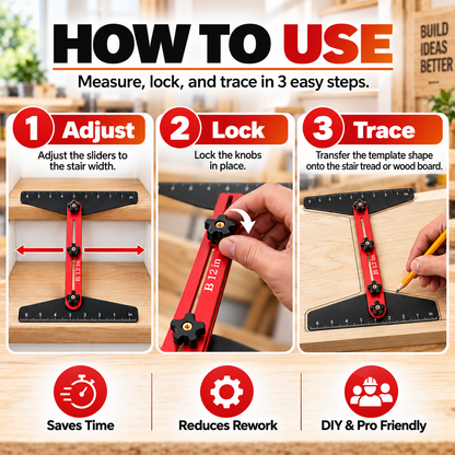 Adjustable Stair Tread Template