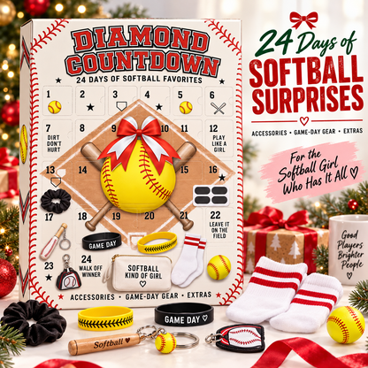 🥎 24-Day Softball Advent Calendar 🎄 | Daily Surprises & Game-Day Accessories for Softball Girls 🎁