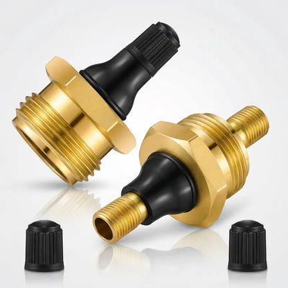 Brass RV Blowout Plug with Air Valve – Water Line Winterizing & Maintenance Adapter