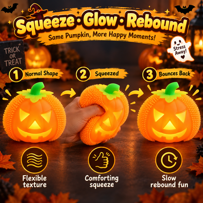 🎃 Squeeze the Pumpkin. Light Up the Fun! 🎃Soft • Squishy • Glowing • Made for Halloween Fun