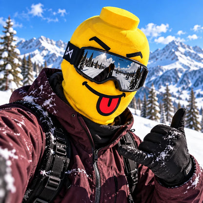 😜Funny Face Ski Balaclava – Cosy Knitted Winter Mask for Skiing & Snowboarding | Mask Only