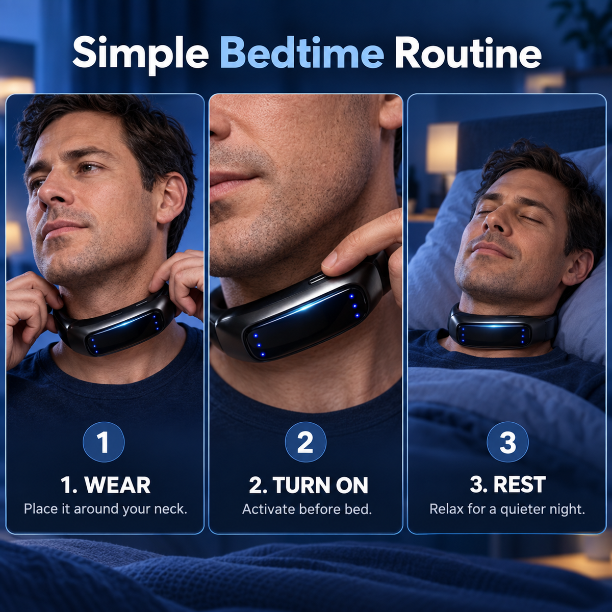 🌙 HOT SALE | Snoring Support Neck Wearable – Lightweight Hands-Free Bedtime Device for Quieter Night Routines
