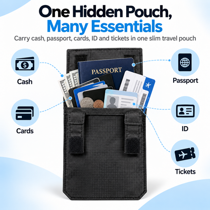 Hot sales🔥Hidden Travel Passport Pouch – Slim Belt Wallet for Cash, Cards & ID