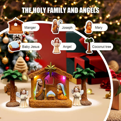 24-Day Nativity Advent Calendar – 25-Piece Christmas Nativity Scene Set for Family Holiday Countdown & Faith-Filled Gift