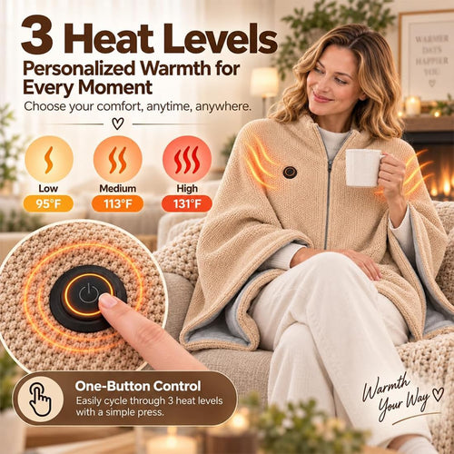 ❄️ Limited-Time Promotion 50% OFF Heated Wearable Blanket – Stay Warm at Your Desk Without Bulky Layers