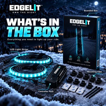 🏂LED Snowboard Edge Light Kit – 7 Colors, Remote Control & Rechargeable Night-Riding Lights✨