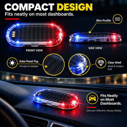 Hot sales🔥2-Pack Solar-Powered Simulated Car Alarm Lights