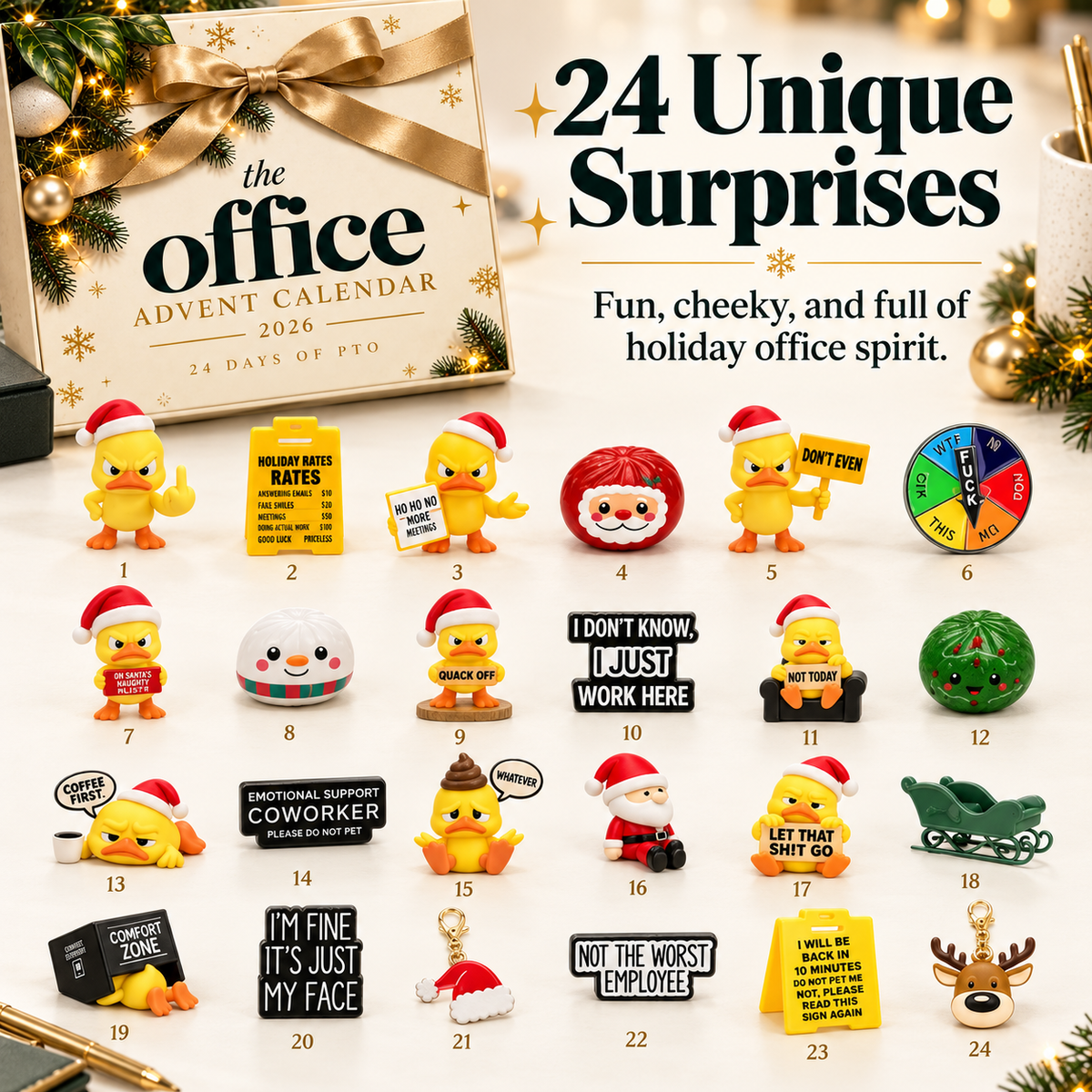 The Office Advent Calendar 2026 – 24 Days of PTO, Funny Desk Surprises & Coworker Christmas Gift