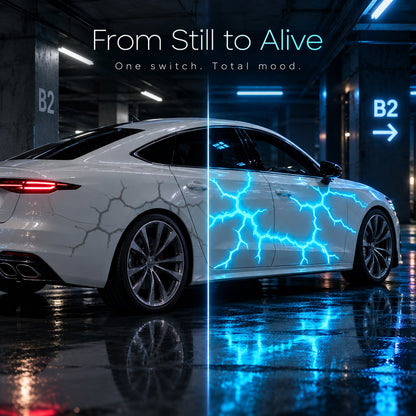 ✨Liquid Laser Glow Car Wrap, Streaming Thunder Light Luminous Vinyl Film for Custom Car Styling & Night Car Show