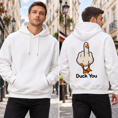 Duck You Funny Graphic Sweatshirt – Unisex Crewneck Pullover, Long Sleeve Casual Top, Sarcastic Duck Gift