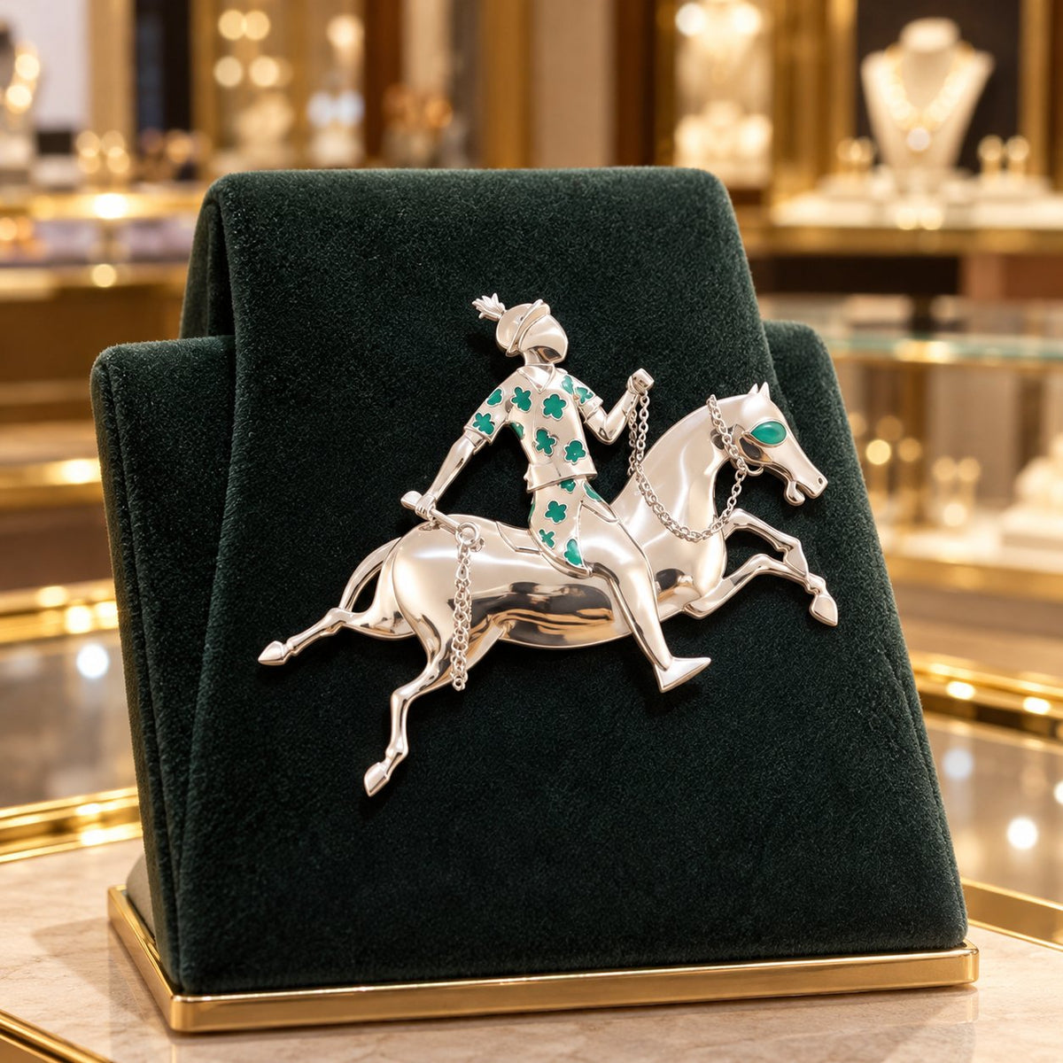 ✨ Handmade 925 Sterling Silver Equestrian Brooch – 2-in-1 Suit Pocket Accessory 🐎🕴️