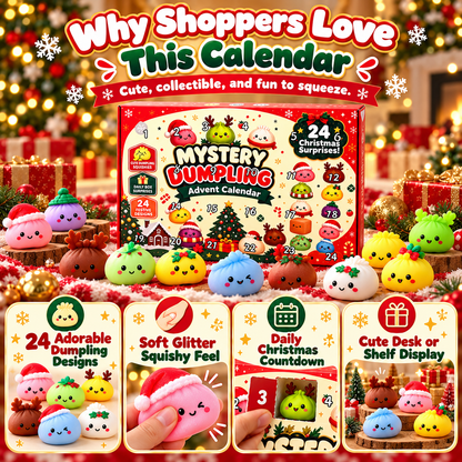 24-Day Christmas Mini Squishies Advent Calendar – Mystery Dumpling Squeeze Toys Holiday Countdown Gift