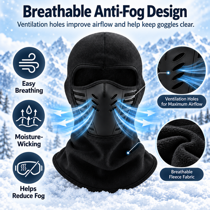 Thermal Full Face Balaclava Ski Mask – Fleece Winter Face Cover with 3D Breathable Mouthpiece for Skiing, Riding & Outdoor Use