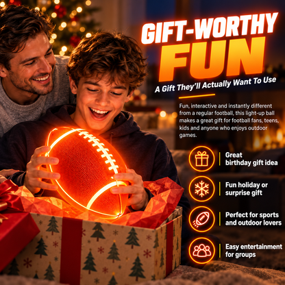 🏈LED Football – Type-C Rechargeable Light-Up Football for Night Games