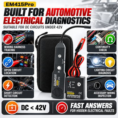 Automotive Open & Short Circuit Finder – Non-Destructive Wire Tracer & Electrical Fault Locator for DC Systems Under 42V