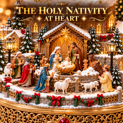 🔥 LAST DAY 48% OFF 🔥 Heavenly Angel Choir | Lighted & Rotating Christmas Nativity Village-USB-C Rechargeable