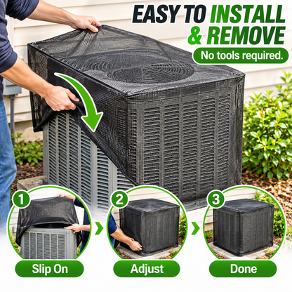 Full Mesh Outdoor AC Unit Cover – Breathable Leaf & Debris Protector for Condenser Units
