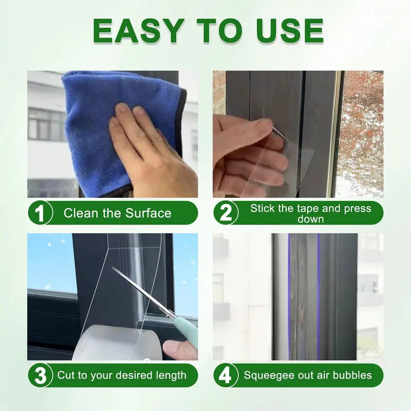 Clear Window & Door Sealing Tape – Waterproof & Draft-Resistant